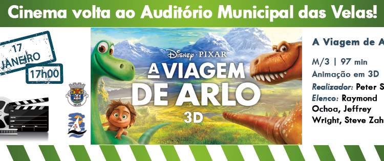 CINEMA INFANTIL “A VIAGEM DE ARLO” EM 3D ESTE FIM-DE-SEMANA