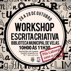 WORKSHOP DE ESCRITA CRIATIVA ABRE HORÁRIO PÓS-LABORAL