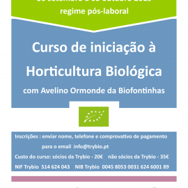 Inscreva-se no Curso de Iniciação à Horticultura Biológica, na Urzelina, de 30 de Setembro a 5 de Outubro, em regime pós-laboral.