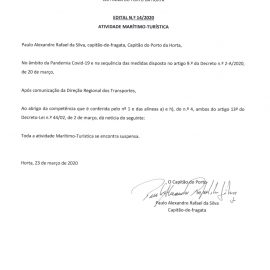 ATIVIDADE MARITIMO-TURÍSTICA SUSPENSA