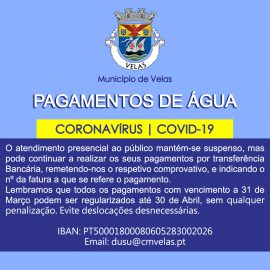 PAGAMENTOS DE ÁGUA POR TRANSFERÊNCIA BANCÁRIA
