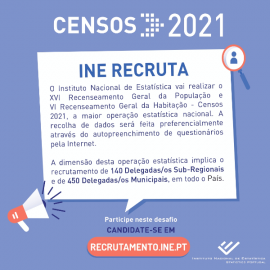 RECRUTAMENTO DE DELEGADOS PARA CENSOS 2021
