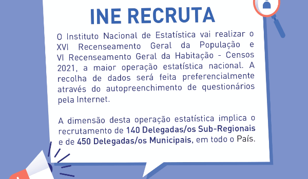 RECRUTAMENTO DE DELEGADOS PARA CENSOS 2021