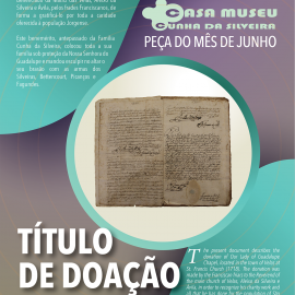 “PEÇA DO MÊS” NA CASA MUSEU CUNHA DA SILVEIRA