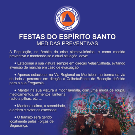 CRISE SÍSMICA – FESTAS DO ESPÍRITO SANTO