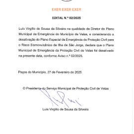 DESATIVAÇÃO DO PLANO MUNICIPAL DE EMERGÊNCIA DA PROTEÇÃO CIVIL DE VELAS