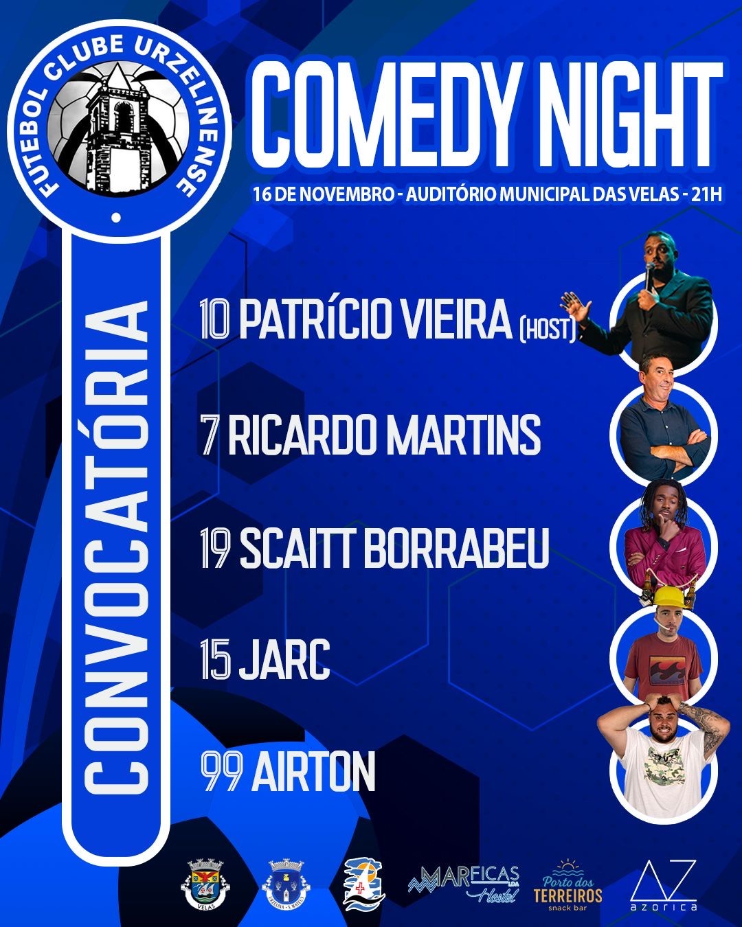 COMEDY NIGHT NO AUDITÓRIO MUNICIPAL DE VELAS