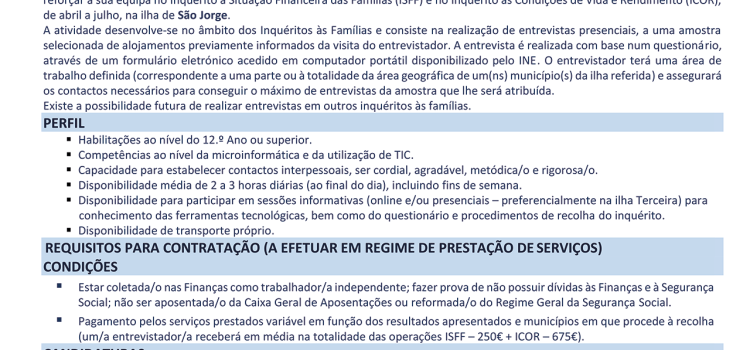 INE – RECRUTAMENTO