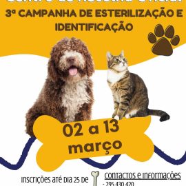3ª CAMPANHA DE ESTERILIZAÇÃO E IDENTIFICAÇÃO ANIMAL