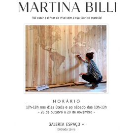GALERIA ESPAÇO + RECEBE A ARTISTA MARTINA BILLI